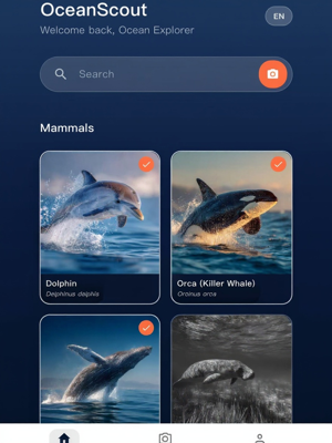 OceanScout marine life encyclopedia - catch and collect fish like Pokemon while diving