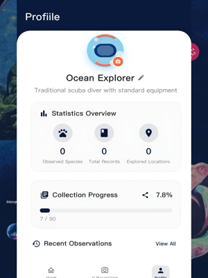 Diving achievement badges and progress tracking - level up your underwater adventures